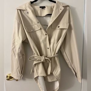 Faux leather jacket (ties in front)